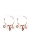 Mood Rose Gold Plated White Flower And Crystal Earrings thumbnail 1