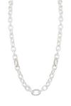 Mood Silver Plated Crystal Link Necklace thumbnail 1