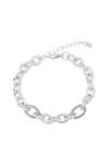 Mood Silver Plated Crystal Link Bracelet thumbnail 1