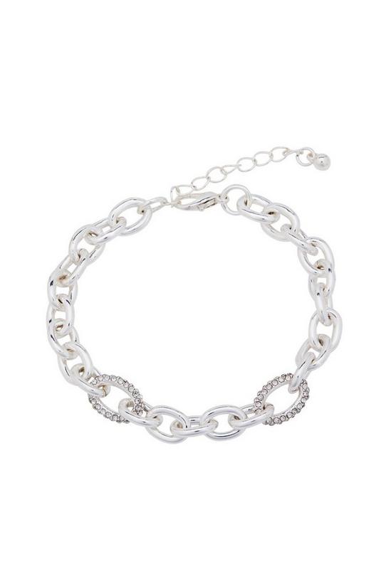 Mood Silver Plated Crystal Link Bracelet 1