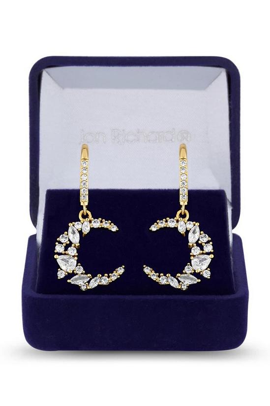 Jon Richard Gold Plated Cubic Zirconia Moon Earrings - Gift Boxed 1