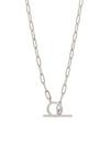Simply Silver Simply Silver Sterling Silver 925 Small Paperlink T-Bar Necklace thumbnail 1