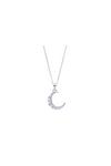 Simply Silver Sterling Silver With Cubic Zirconia Crescent Necklace thumbnail 1
