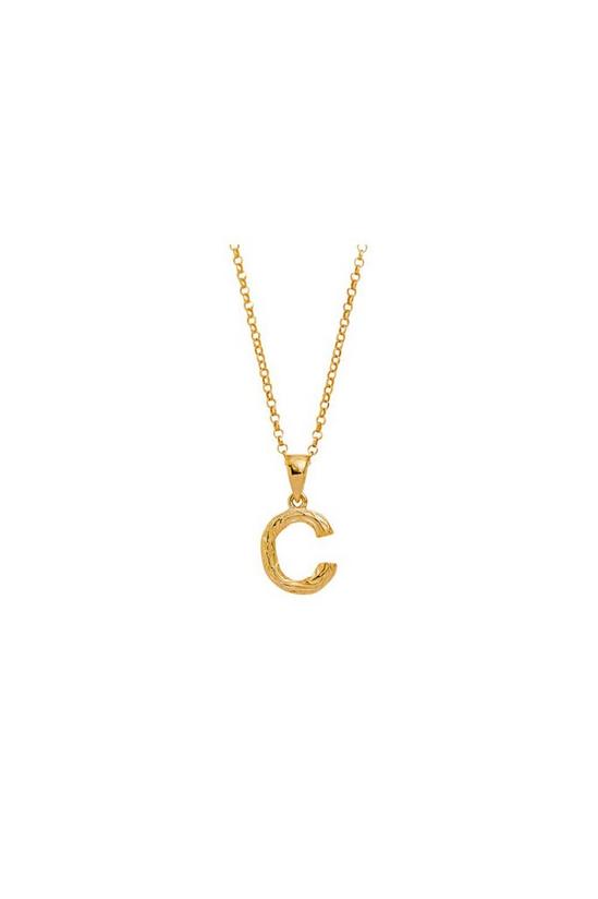 Simply Silver Sterling Silver Gold Alphabet 'C' Necklace 1