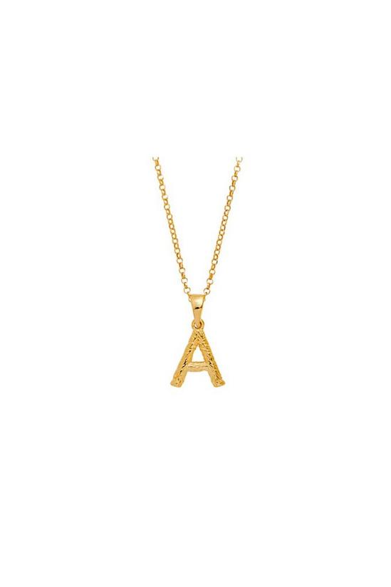 Simply Silver Sterling Silver Gold Alphabet 'A' Necklace 1