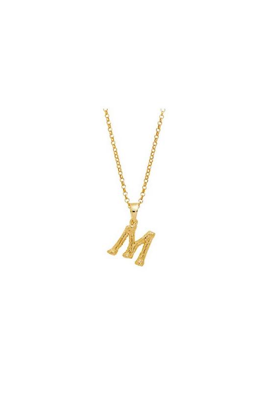 Simply Silver Sterling Silver Gold Alphabet 'M' Necklace 1