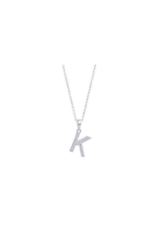 Simply Silver Sterling Silver Alphabet 'K' Necklace 1