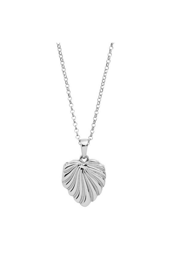 Simply Silver Sterling Silver Heart Shell Locket Necklace 1