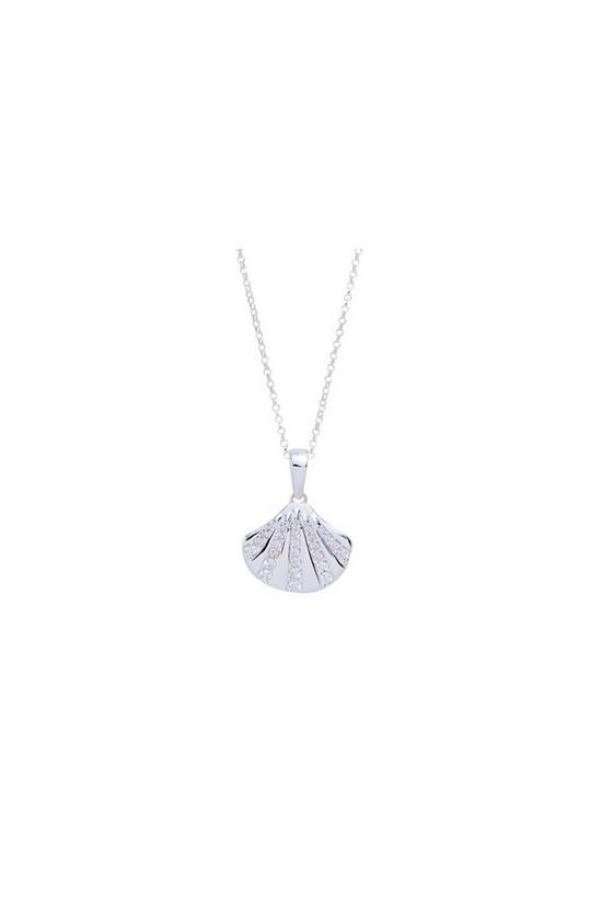 Simply Silver Simply Silver Sterling Silver 925 With Cubic Zirconia Shell Necklace 1