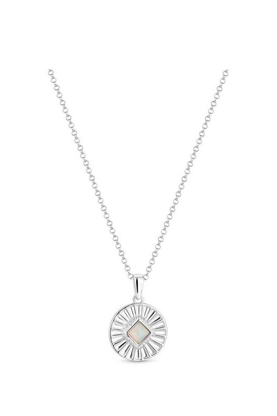 Simply Silver Sterling Silver Opal Necklace 1