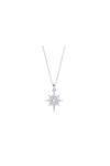 Simply Silver Sterling Silver Opal Starburst Necklace thumbnail 1