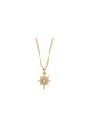 Simply Silver Sterling Silver Gold Opal Starburst Necklace thumbnail 1