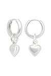Simply Silver Sterling Silver 925 Puff Heart Mini Hoop Earrings thumbnail 1