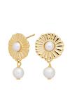 Simply Silver Sterling Silver Gold Pearl Drop Earrings thumbnail 1