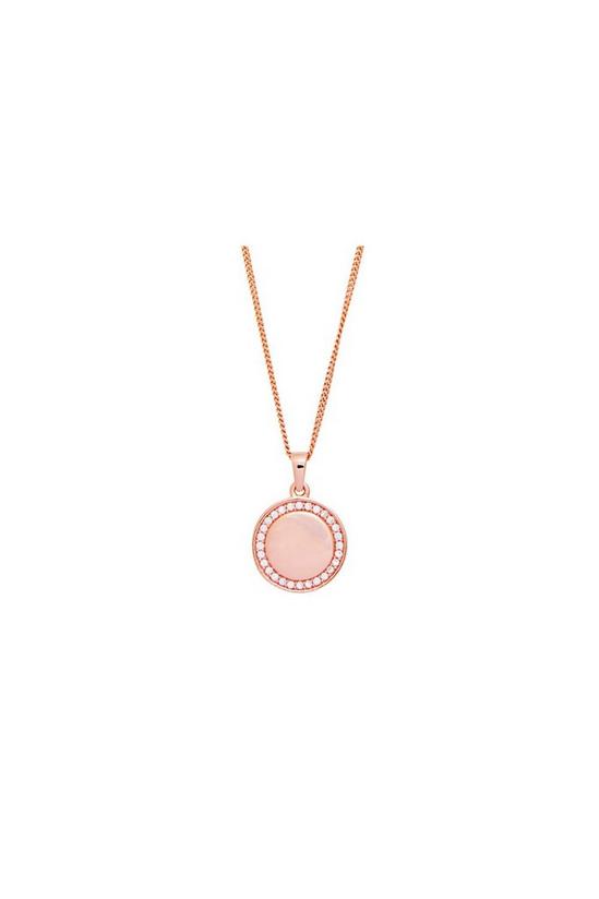 Simply Silver Simply Silver Rose Gold Plated Sterling Silver With Cubic Zirconia Round Necklace 1