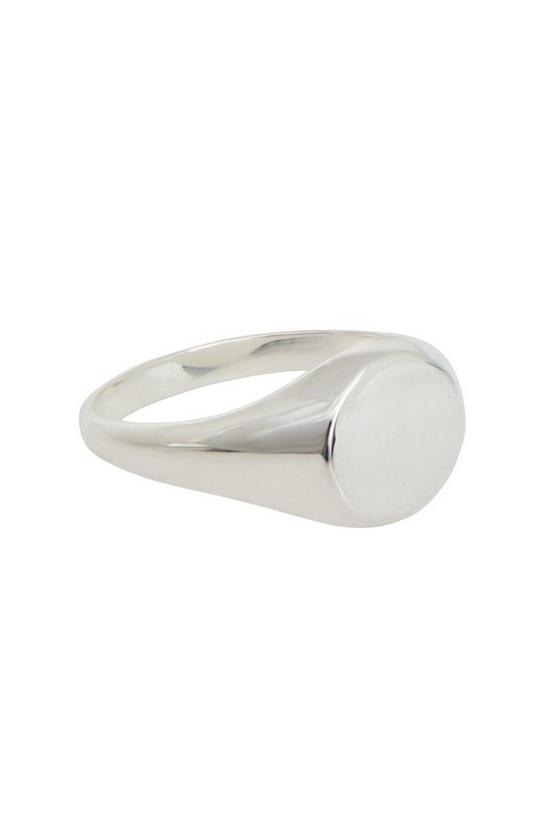 Simply Silver Sterling Silver Round Signet Ring 1