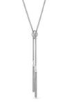 Mood Silver Plated Crystal Lariat Necklace thumbnail 1