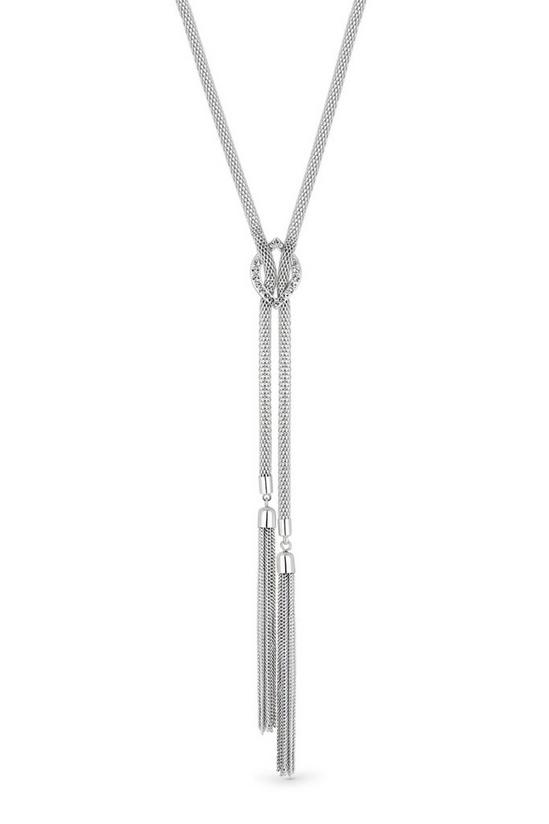 Mood Silver Plated Crystal Lariat Necklace 1
