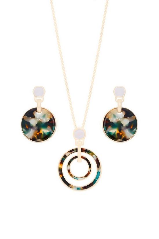 Mood Gold Plated Resin Necklace And Earring Set 1