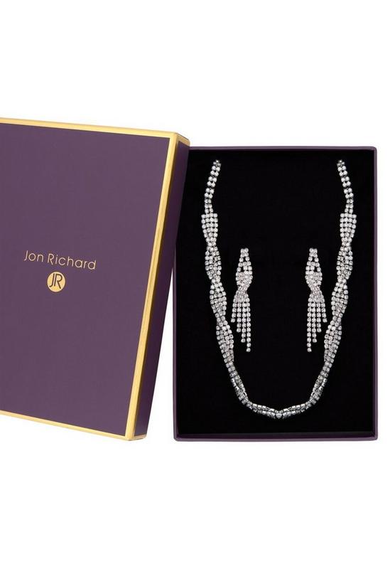 Jon Richard Silver Plated Dia Necklace And Earring Set 1