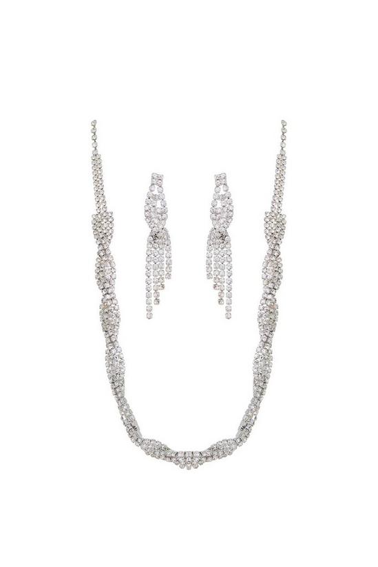 Jon Richard Silver Plated Dia Necklace And Earring Set 2