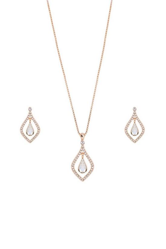 Jon Richard Rose Gold Plated Crystal Peardrop Pendant Necklace - Gift Boxed 2