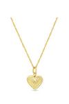 Simply Silver Simply Silver Gold Plated Sterling Silver 925 Etched Heart Necklace thumbnail 1