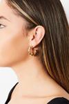 Lipsy Gold Pearl Inlay Hoop Earrings thumbnail 2