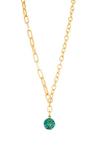 Lipsy Silver Green Sphere Baguette Stone Necklace thumbnail 1