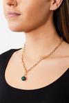 Lipsy Silver Green Sphere Baguette Stone Necklace thumbnail 2
