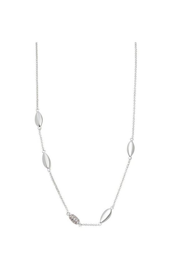 Simply Silver Sterling Silver 925 Organic Cubic Zirconia Station Allway Necklace 1