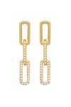 Simply Silver Sterling Silver 14ct Gold Cubic Zirconia Link Drop Earrings thumbnail 1