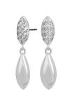 Simply Silver Sterling Silver 925 Cubic Zirconia Organic Pave Drop Earrings thumbnail 1
