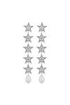 Mood Silver Plated Celestial Pearl Charm Linear Drop Earrings thumbnail 1