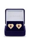 Jon Richard Gold Plate And Ruby Cubic Zirconia Heart Stud Earrings - Gift Boxed thumbnail 1