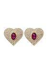 Jon Richard Gold Plate And Ruby Cubic Zirconia Heart Stud Earrings - Gift Boxed thumbnail 2