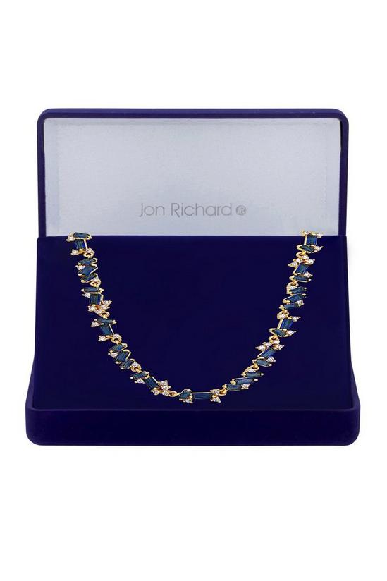 Jon Richard Gold Plated Cubic Zirconia And Blue Mixed Stone Necklace - Gift Boxed 1