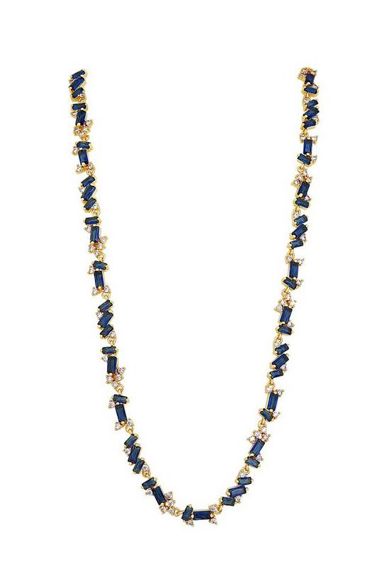 Jon Richard Gold Plated Cubic Zirconia And Blue Mixed Stone Necklace - Gift Boxed 2