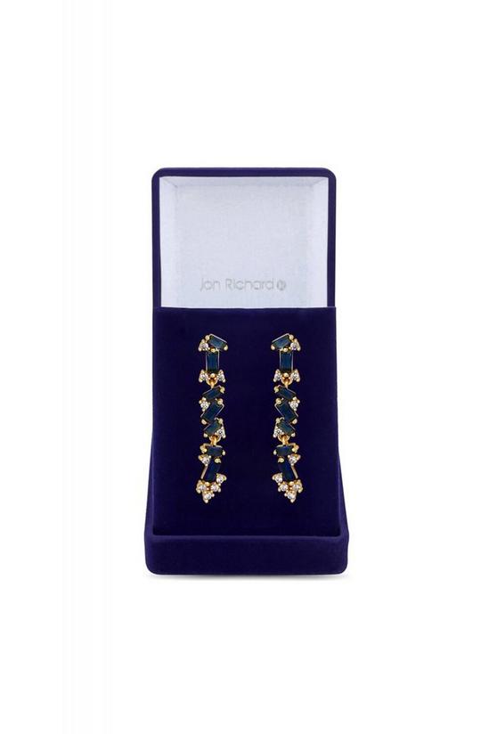 Jon Richard Gold Plated Cubic Zirconia And Blue Mixed Stone Earrings - Gift Boxed 1