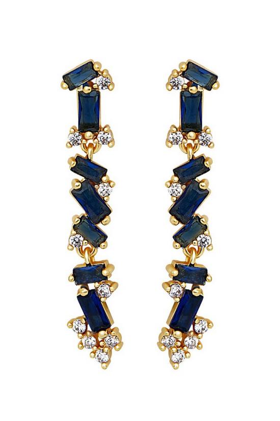 Jon Richard Gold Plated Cubic Zirconia And Blue Mixed Stone Earrings - Gift Boxed 2