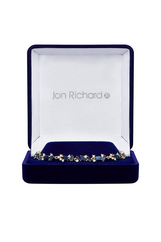 Jon Richard Gold Plated Cubic Zirconia And Blue Mixed Stone Bracelet - Gift Boxed 1