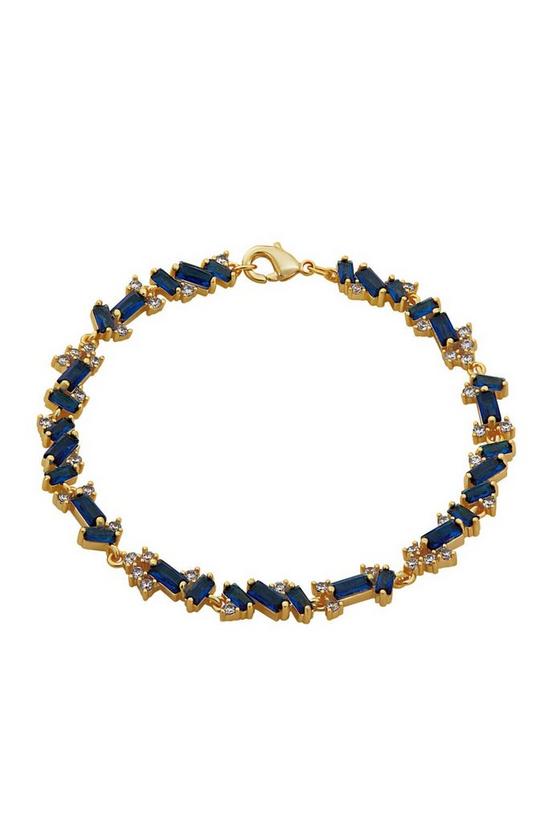 Jon Richard Gold Plated Cubic Zirconia And Blue Mixed Stone Bracelet - Gift Boxed 2