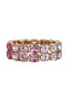 Mood Gold Plated Tonal Pink Special Cut Stones Stretch Bracelet thumbnail 1
