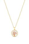Simply Silver Simply Silver 14ct Gold Plated Sterling Silver 925 Tri Tone Tree of Love Necklace thumbnail 1