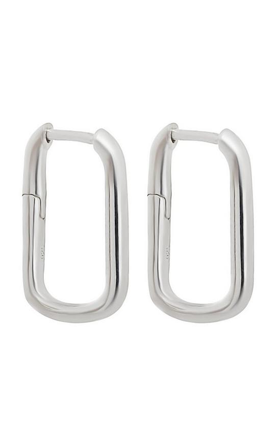 Simply Silver Sterling Silver 925 Mini Rectangle Hoop Earrings 1