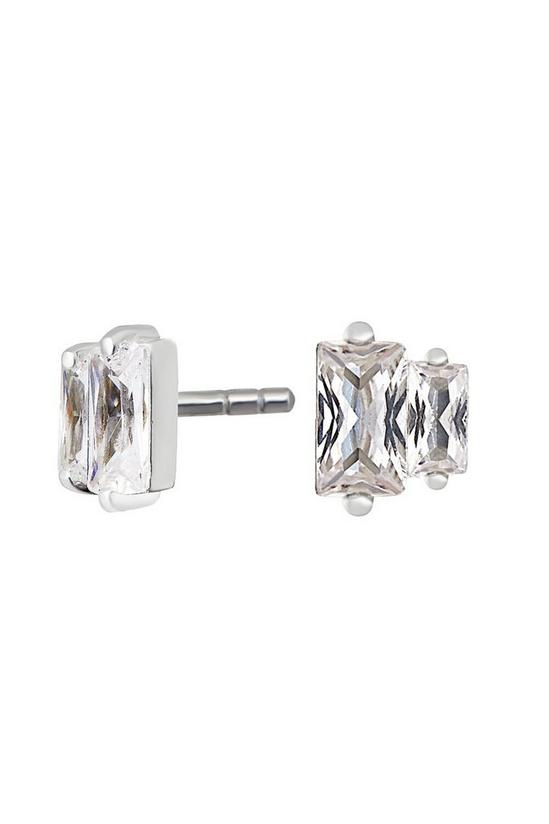 Simply Silver Sterling Silver 925 With Cubic Zirconia Baguette Mini Stud Earrings 1