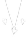 Simply Silver Sterling Silver 925 Cubic Zirconia Heart Set - Gift Boxed thumbnail 2