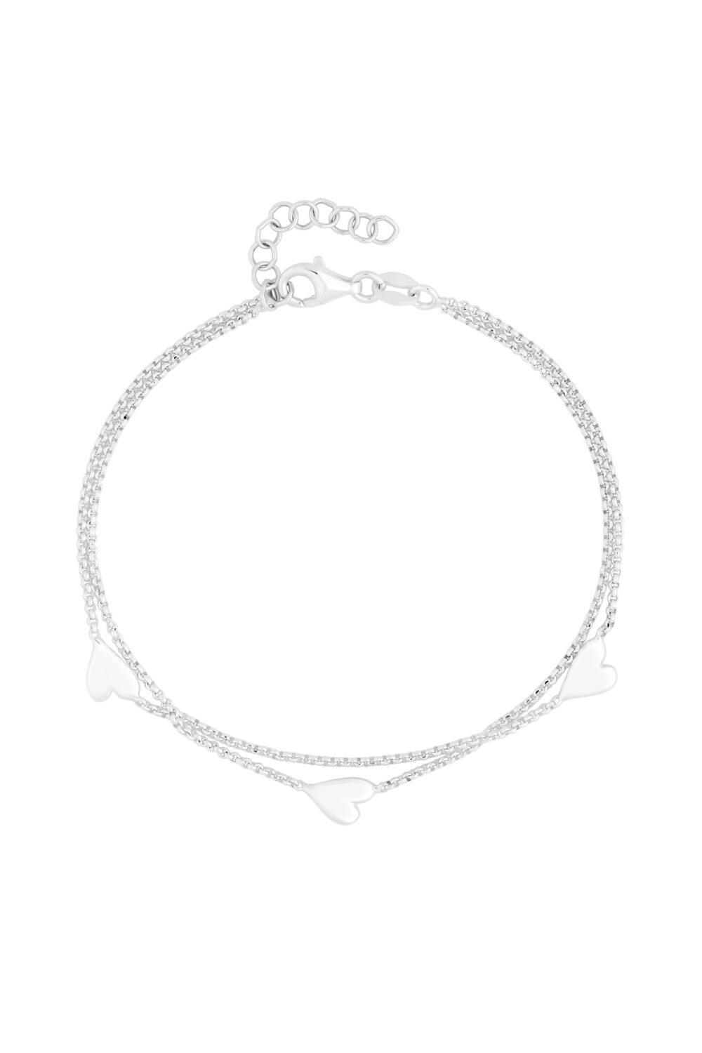 Sterling Silver Double Strand Heart Bracelet – Aspire Fine Jewellery