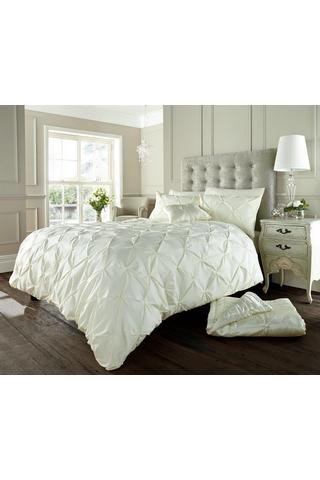 Product Polycotton Pintuck Duvet Cover With Pillowcases Cream