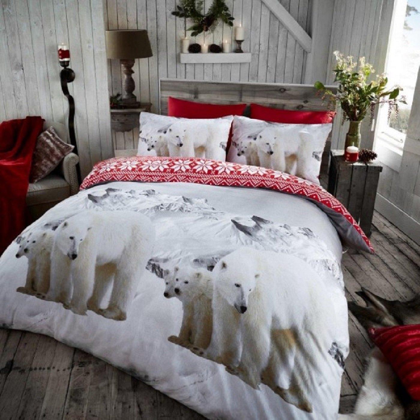 Flannel Printed Duvet Cover With Pillowcases